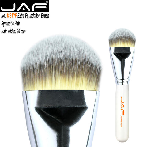 JAF Kabuki Liquid Foundation Brush for Face Makeup Beauty Straight Taklon Synthetic Tri-Color Hair Pressed Round Tip 18STYF