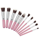 10pcs Rainbow Makeup Brushes Set Synthetic Wool Professional Foundation Brush Set Shade Eyelash Brushes Makeup Contour Kit