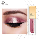 Pudaier 18 Colors Shine Smoky Eyeshadow Waterproof Dimond Glitter Liquid Eyeshadow Women's Cosmetic Eyeshadow Eyeliner