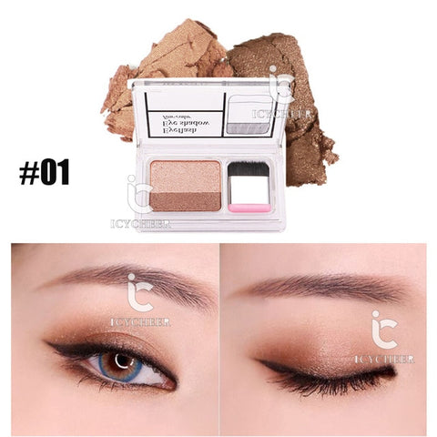ICYCHEER Makeup Magazine Lazy Eyeshadow Stamp Holiday Edition Eye Shadow Double Color Shimmer Palette Long Lasting Natual Nude