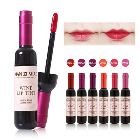 New Waterproof Wine Red Shape Lip Tint Baby Pink Lip For Women Batom Makeup Liquid Lipstick Lipgloss Cosmetic
