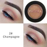 PHOERA Makeup Glitter Eyeshadow Pallete Pigment Shimmer Powder Makeup Water-Resistant Maquillaje Random Color Brush TSLM1