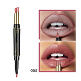 Pudaier Matte Lipstick Wateproof Double Ended Long Lasting Lipsticks Brand Lip Makeup Cosmetics Nude Dark Red Lips Liner Pencil