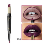 Pudaier Matte Lipstick Wateproof Double Ended Long Lasting Lipsticks Brand Lip Makeup Cosmetics Nude Dark Red Lips Liner Pencil