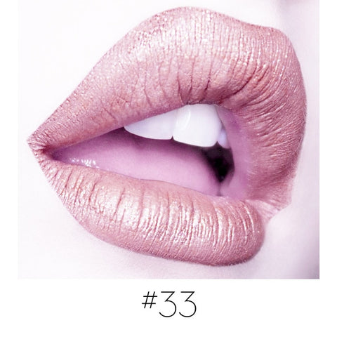 Makeup Metallic Glitter lipstick Lip Gloss Shimmer Matte Lips Waterproof Soft Long Lasting Lip gloss Cosmetics Dropshipping