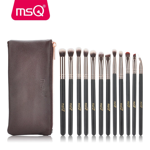 MSQ 12pcs Eyeshadow Makeup Brushes Set pincel maquiagem Pro Rose Gold Eye Shadow Blending Make Up Brushes Soft Synthetic Hair