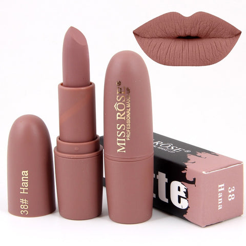 2018 New Lipsticks For Women Sexy Brand Lips Color Cosmetics Waterproof Long Lasting Miss Rose Nude Lipstick Matte Makeup