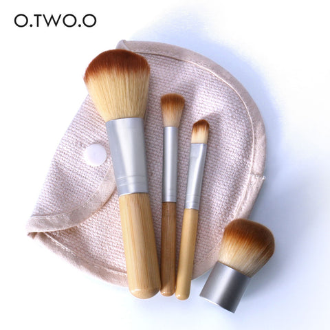 O.TWO.O 4PCS/LOT Bamboo Brush Foundation Brush Make-up Brushes Cosmetic Face Powder Brush For Makeup Beauty Tool