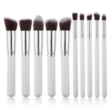 10 Pcs Silver/Golden Makeup Brushes Set Cosmetics Foundation Blending Blush Makeup Tool Powder Eyeshadow Cosmetic Set