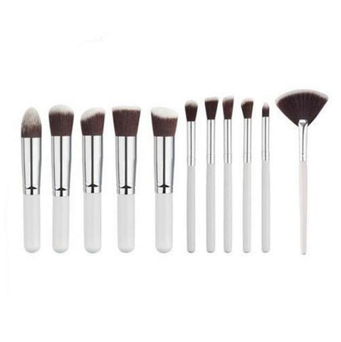 10 Pcs Silver/Golden Makeup Brushes Set Cosmetics Foundation Blending Blush Makeup Tool Powder Eyeshadow Cosmetic Set