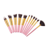 10 Pcs Silver/Golden Makeup Brushes Set Cosmetics Foundation Blending Blush Makeup Tool Powder Eyeshadow Cosmetic Set