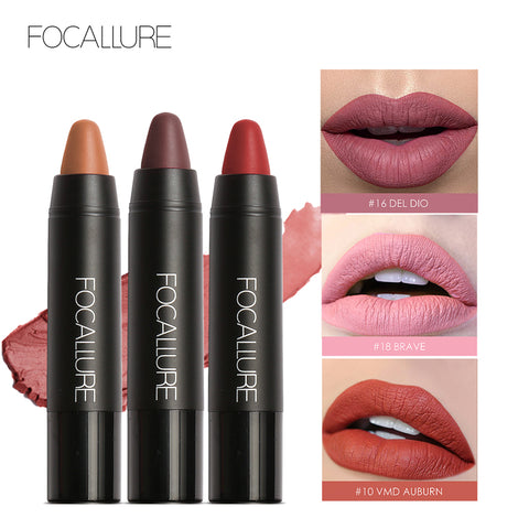 FOCALLURE 19 Colors Matte Lipsticks Waterproof Matte Lipstick Lip Sticks Cosmetic Easy to Wear Lipstick Matte Batom Makeup lips